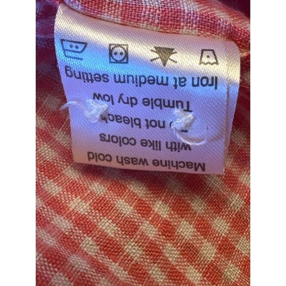 Hickey Freeman Mens Pink Gingham Checkered Button-Down Shirt XL 100% Linen - Picture 6 of 7